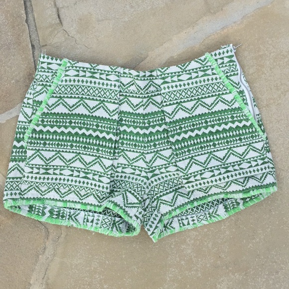Ethereal Pants - Ethereal Green & Cream Brocade Shorts.18153